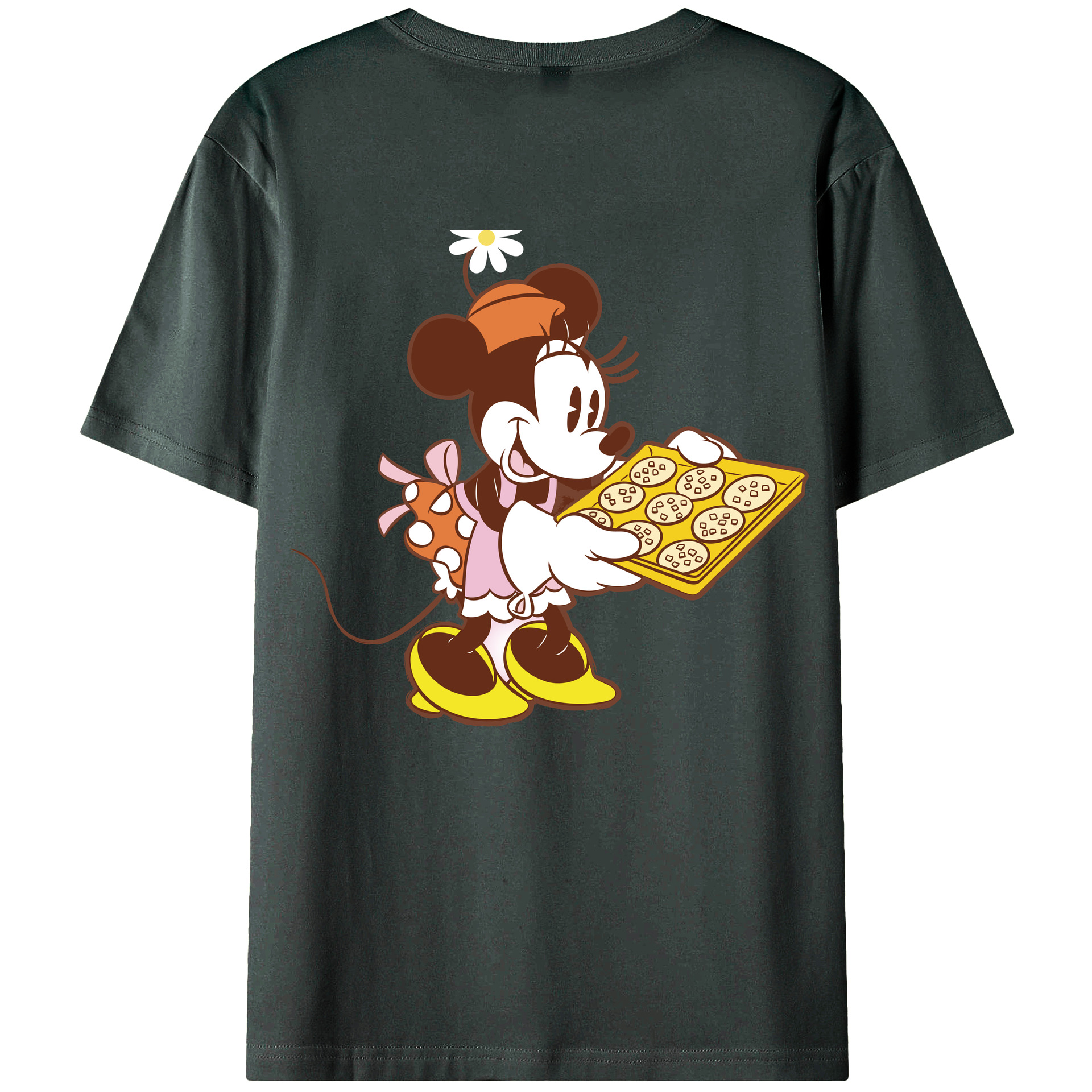 ミッキーマウス Mickey Mouse 綿100％ メンズ半袖Tシャツ（バックプリント） 通気性